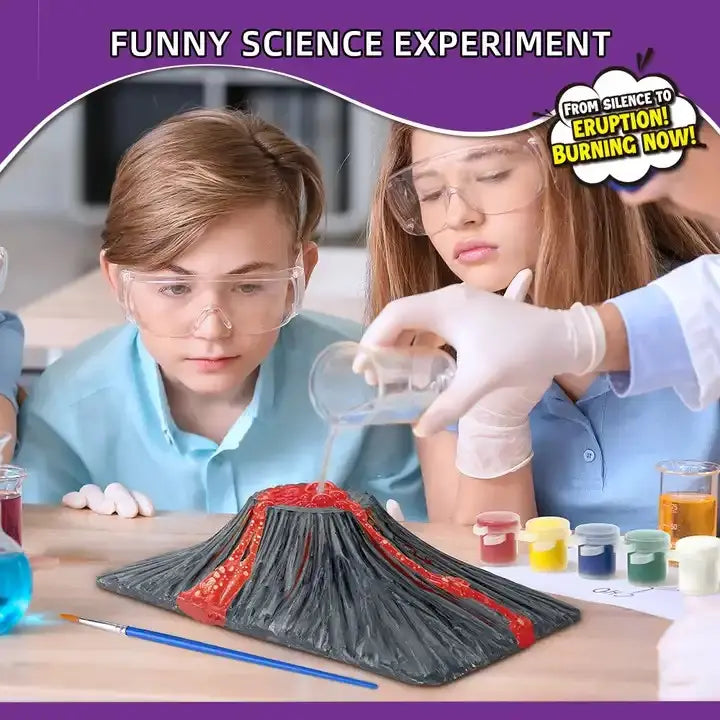 VOLCANO ERUPTION- Expérience Scientifique et Créative pour Enfants- coloriage volcan- réaction chimique